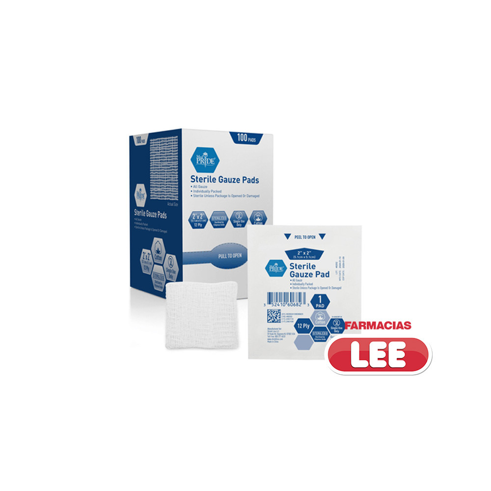 GASA ESTERIL 4X4 MEDPRIDE X 100U (POR UNIDAD)