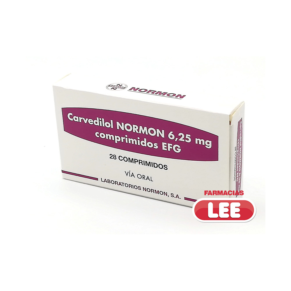 CARVEDILOL 6.25 MG X 28 TAB (NORMON) (POR UNIDAD)