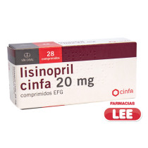 LISINOPRIL 20 MG X 280 COMP (CINFA) (POR UNIDAD)