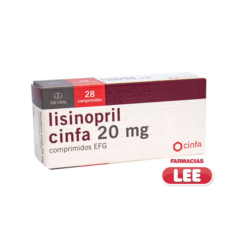 LISINOPRIL 20 MG X 280 COMP (CINFA) (POR UNIDAD)